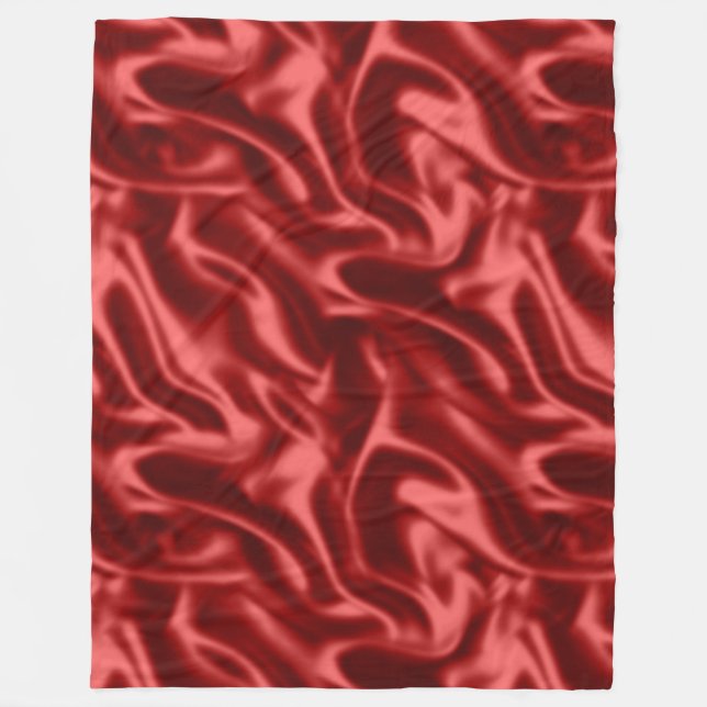 Passion Red Romantic Faux Satin Fleecefilt (Framsidan)