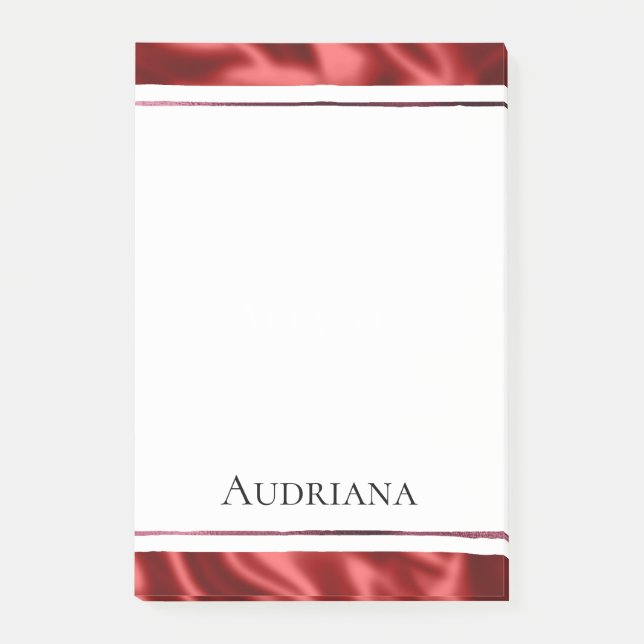Passion Red Romantic Faux Satin Post-it Block (Framsida)