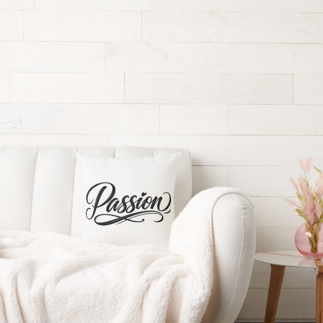 Passion Script | Elegant minimalistisk typografi Kudde (Soffa)