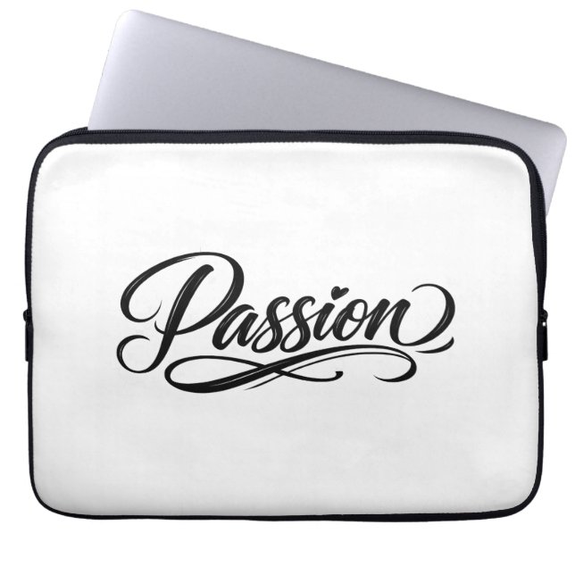 Passion Script | Elegant minimalistisk typografi Laptop Fodral (Framsidan)