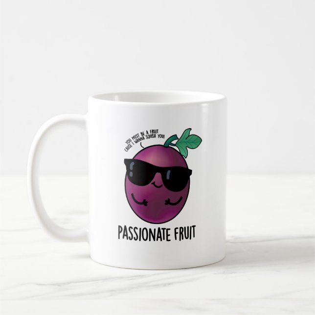 Passionate Fruit Funny Passion Fruit Pun Kaffemugg (Vänster)