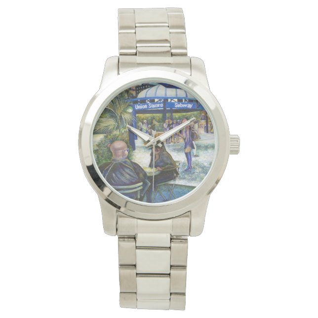 Passionate People som spelar i parken, NYC Armbandsur (Framsida)
