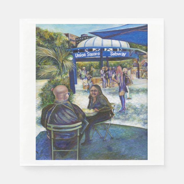 Passionate People som spelar i parken, NYC Pappersservett (Framsidan)