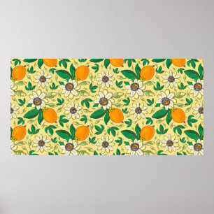 Passionblomma (passiflora, passionsfrukt) på bla poster