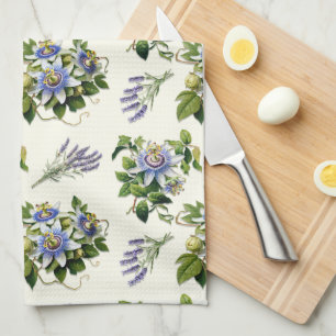 Passionblomma Sage Ecru Blommigt Kitchen Dish Towe Kökshandduk