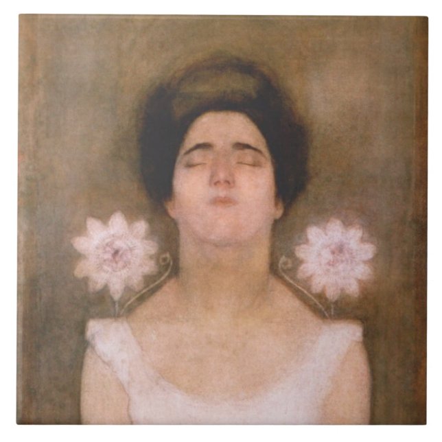 Passionblomma Woman (av Piet Mondrian) Kakelplatta (Framsidan)