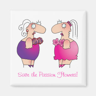 PASSIONBLOMMOR! Bröstcancermedvetenhetmagnet Magnet