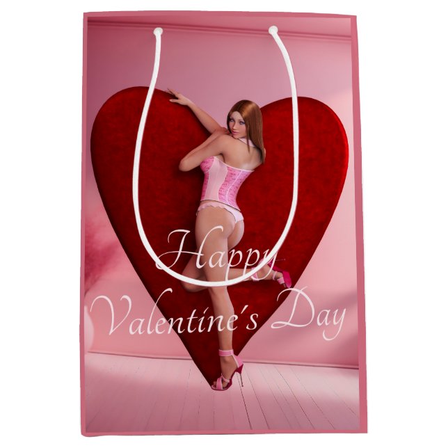 Passionera Valentindagen Girl i en Corset (Framsidan)