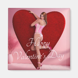 Passionera Valentindagen Girl i en Corset Magnet