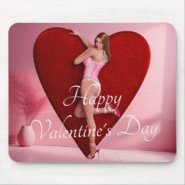 Passionera Valentindagen Girl i en Corset Musmatta