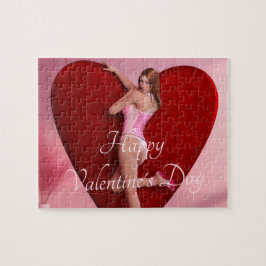 Passionera Valentindagen Girl i en Corset Pussel