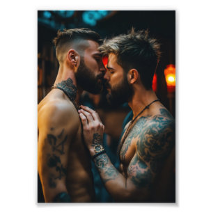 Passionerad anslutning - Intim Tattoed Art för Fototryck