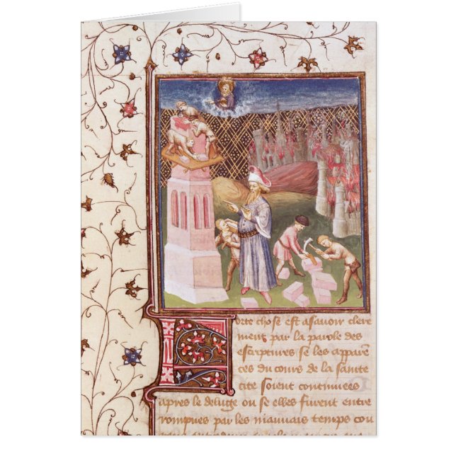 Passionerad jägare som har uppsikt över byggnaden hälsningskort (Framsidan)