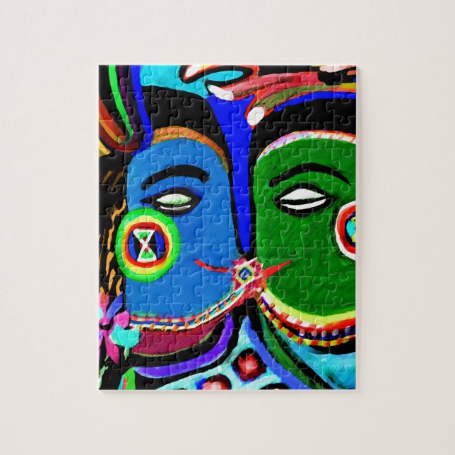 Passionerad kyss - stil för konst för pussel (Vertikal)