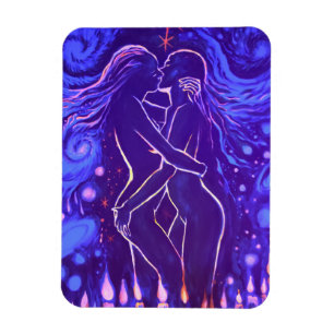 Passionerad lesbisk-kyss magnet