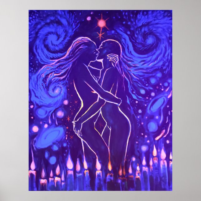 Passionerad lesbisk-kyss poster (Framsidan)