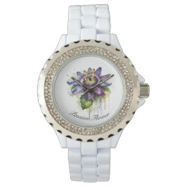 Passionerad Lila Passion Flower Armbandsur