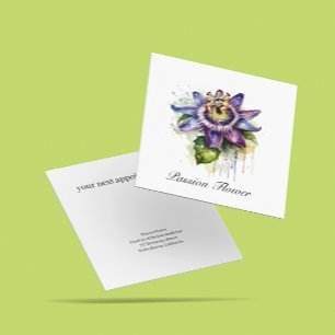 Passionerad Lila Passion Flower Fyrkantigt Visitkort