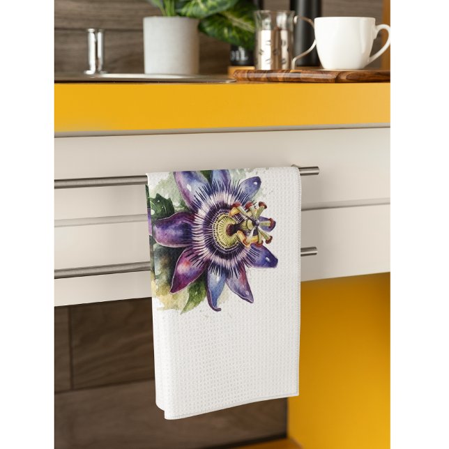 Passionerad Lila Passion Flower Kökshandduk (Skapare uppladdad)
