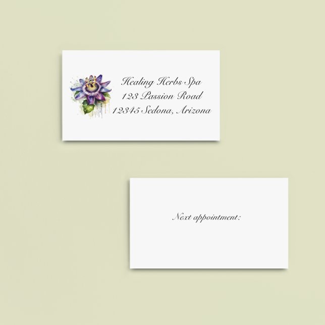 Passionerad Lila Passion Flower Visitkort (Skapare uppladdad)