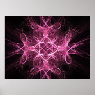 Passionerad Rosa Fractal Poster