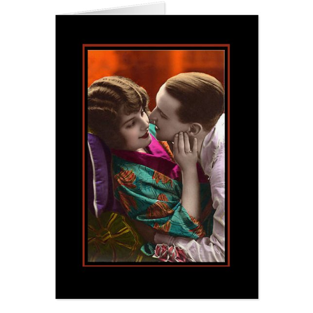 passionerad vintage hälsningskort (Framsidan)