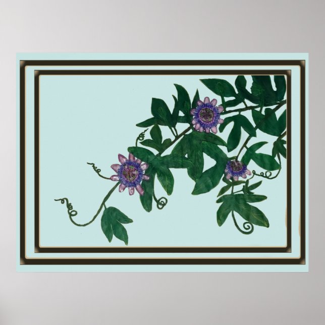 Passionflower Vine Print,  Poster (Semi-Gloss) (Framsidan)