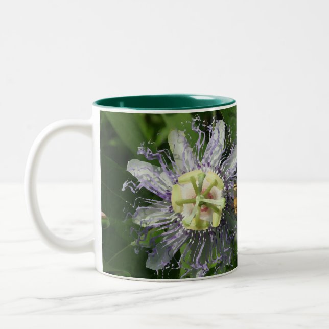 Passionflowerkaffemugg Två-Tonad Mugg (Vänster)