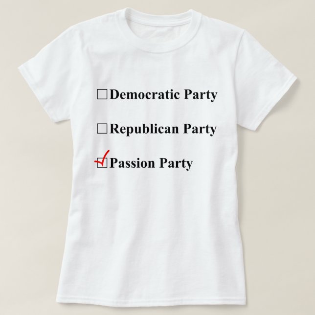 Passionparty? Behaga, ja! T-shirt (Design framsida)