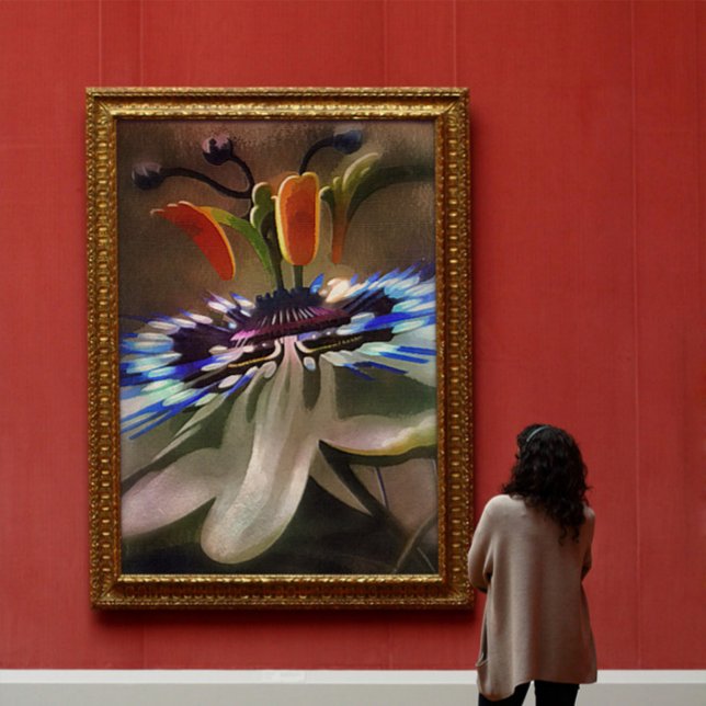 Passionsblomma Blommar i Art Deco Abstrakt Stil Poster (Skapare uppladdad)