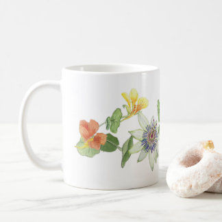 Passionsblomma, Nasturtium och Morgonglorier Kaffemugg