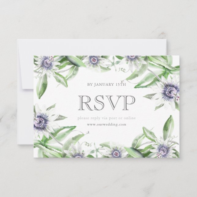 Passionsblomma rsvp-kort OSA kort (Framsida)