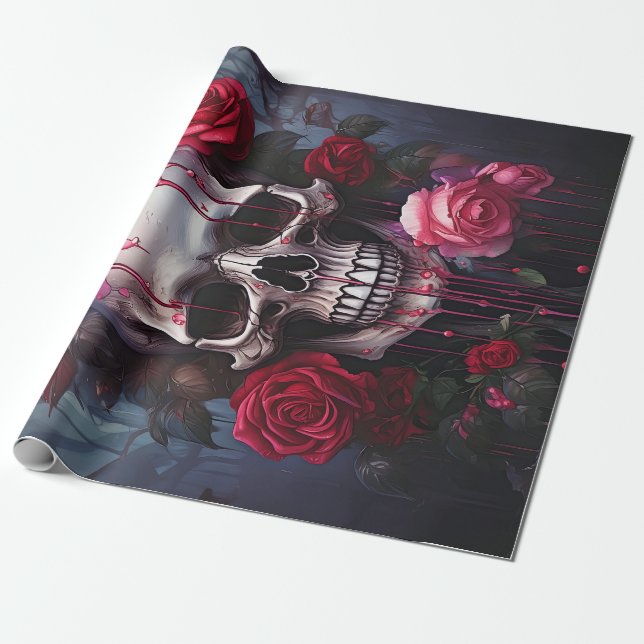 Passionsblommor Flytande Tårar, Goth Skull & Ro Presentpapper (Utrullad)