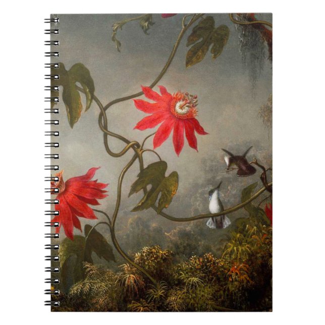 Passionsblommor med Hummingbird Heade Anteckningsbok (Framsidan)