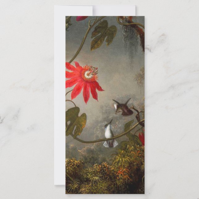 Passionsblommor med Hummingbird Heade Card (Framsida)