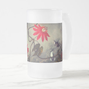 Passionsblommor med Hummingbird Heade Frostat Ölglas