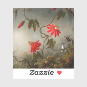 Passionsblommor med Hummingbird Heade Klistermärken