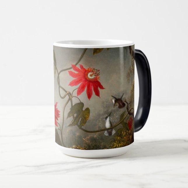 Passionsblommor med Hummingbird Heade Magisk Mugg (Framsida höger)