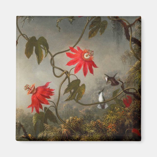 Passionsblommor med Hummingbird Heade Magnet (Framsidan)