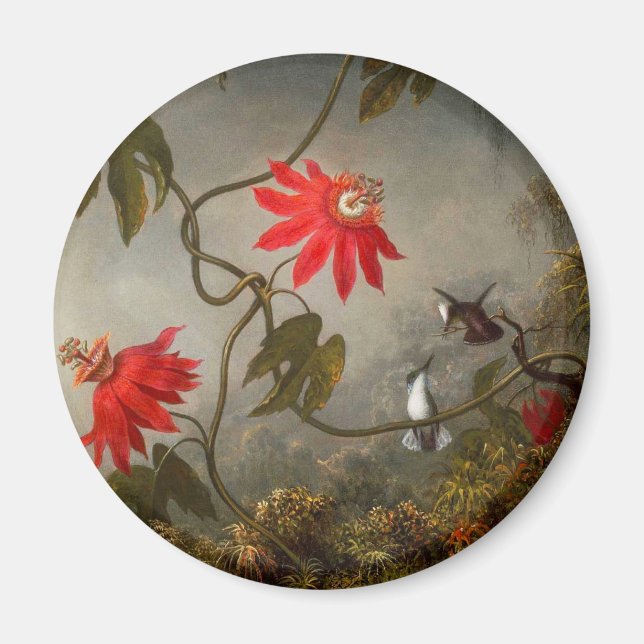 Passionsblommor med Hummingbird Heade Magnet (Framsidan)