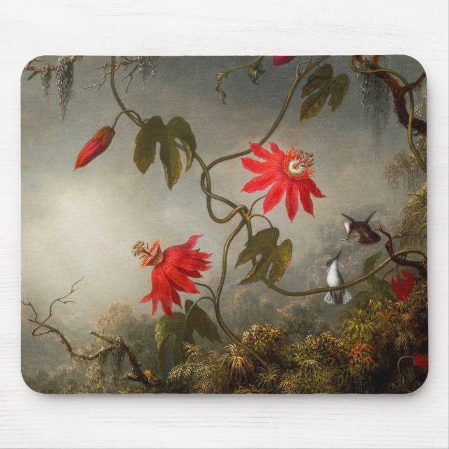 Passionsblommor med Hummingbird Heade Musmatta (Framsidan)