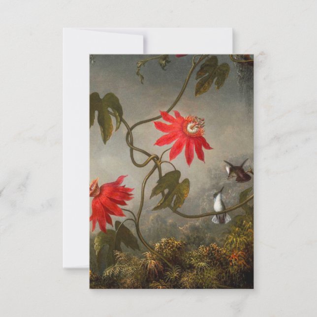 Passionsblommor med Hummingbird Heade OSA Kort (Framsida)