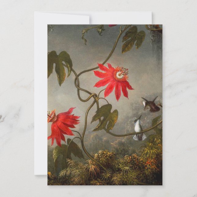 Passionsblommor med Hummingbird Heade Spara Datumet (Framsida)