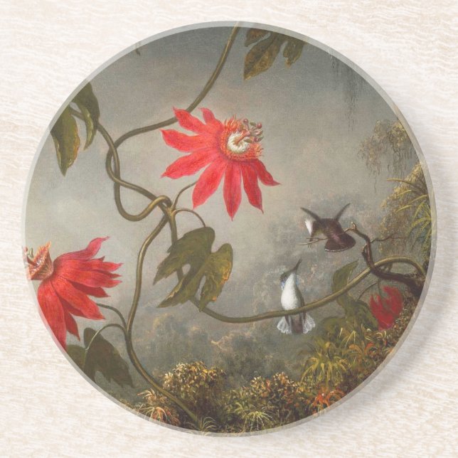 Passionsblommor med Hummingbird Heade Underlägg (Framsidan)