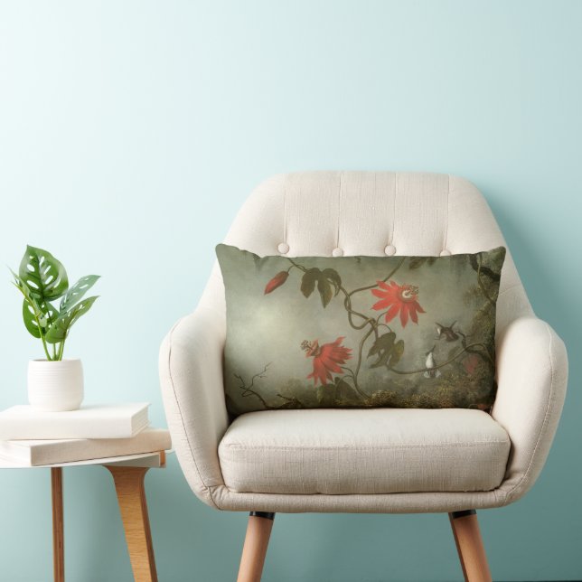 Passionsblommor och kolibrier av Martin J Heade Lumbarkudde (Stol)