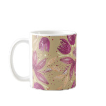 Passionsblommor, vattenfärg Burgundy och Guld