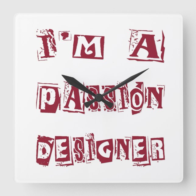 Passionsdesigner Fyrkantig Klocka (Framsida)