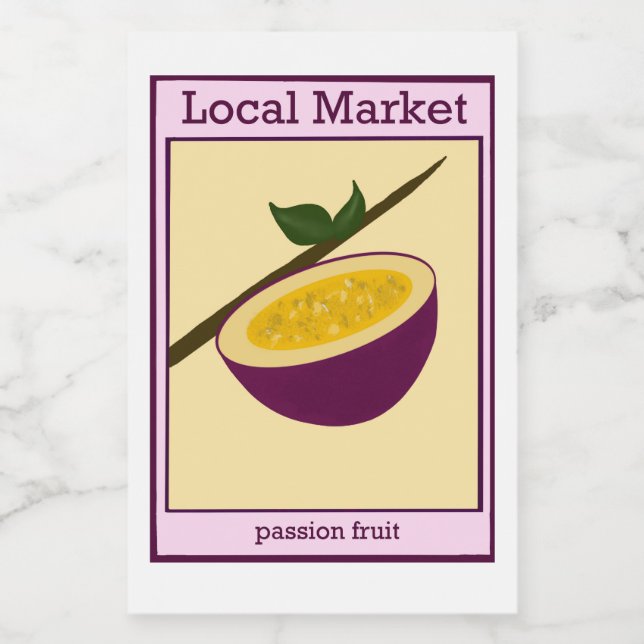 Passionsfrukt dekal mat etikett (Singel etikett)