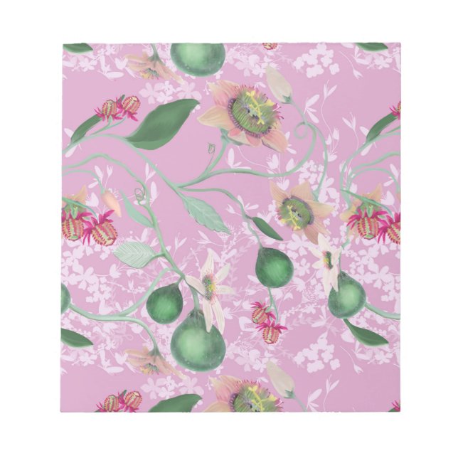 Passionsfrukt och Wildblomma i Lila Anteckningsblock (Framsida)