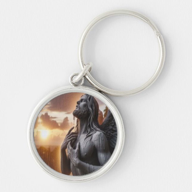 Passionsknappskedja Rund Silverfärgad Nyckelring (Framsidan)